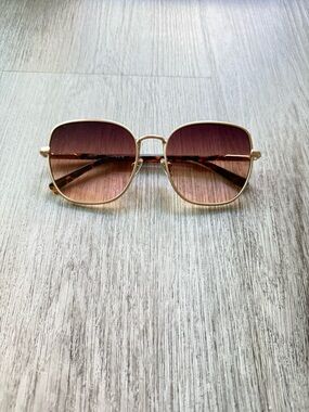 quay australia uptown gold orange oversized round glam retro sunglasses eyewear
